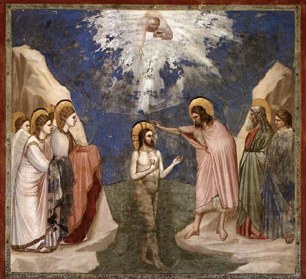 GIOTTO di Bondone Baptism of Christ China oil painting art